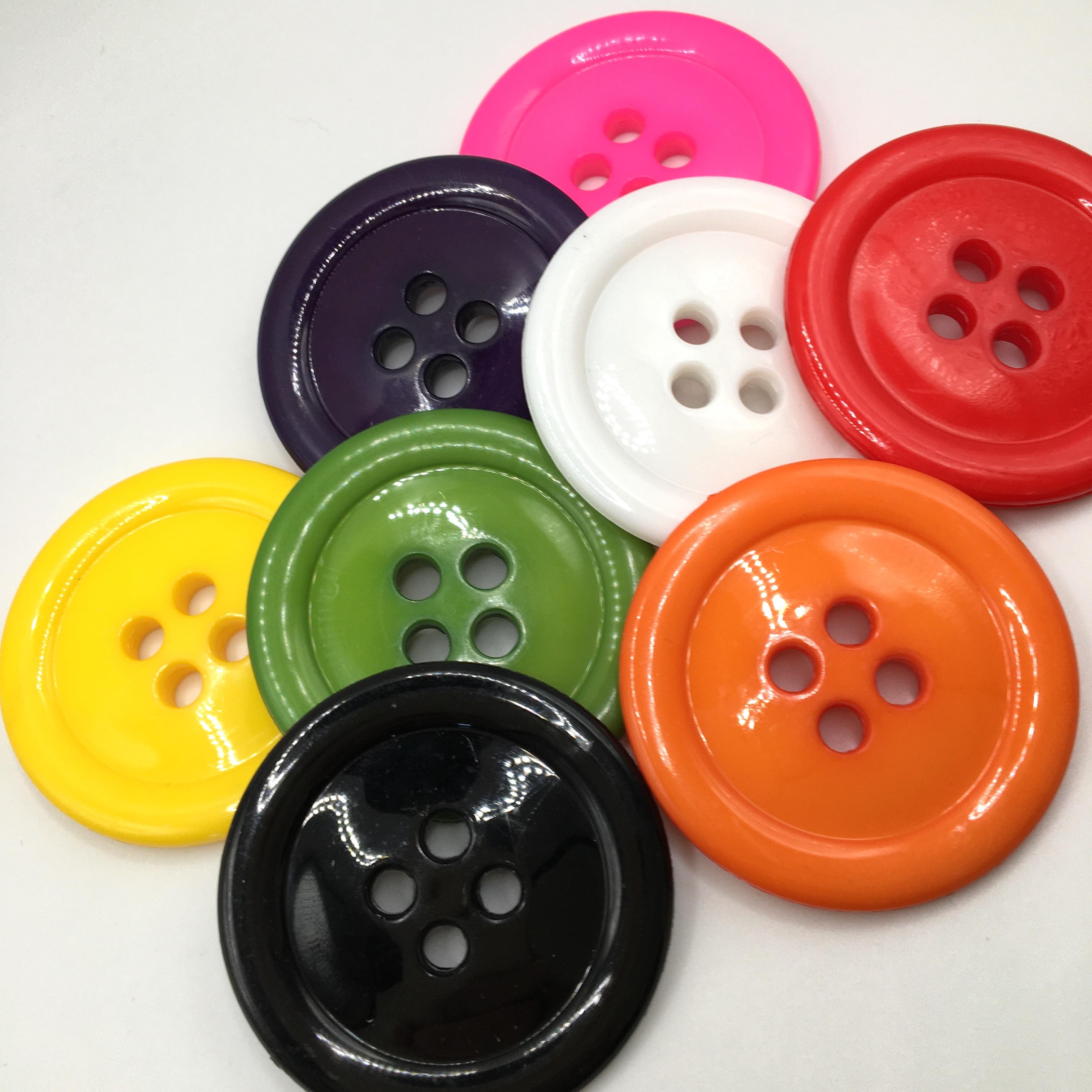 Button Four holed Plastic 50mm diameter 2 Oversized Bag Scarf Santa Clown costume each