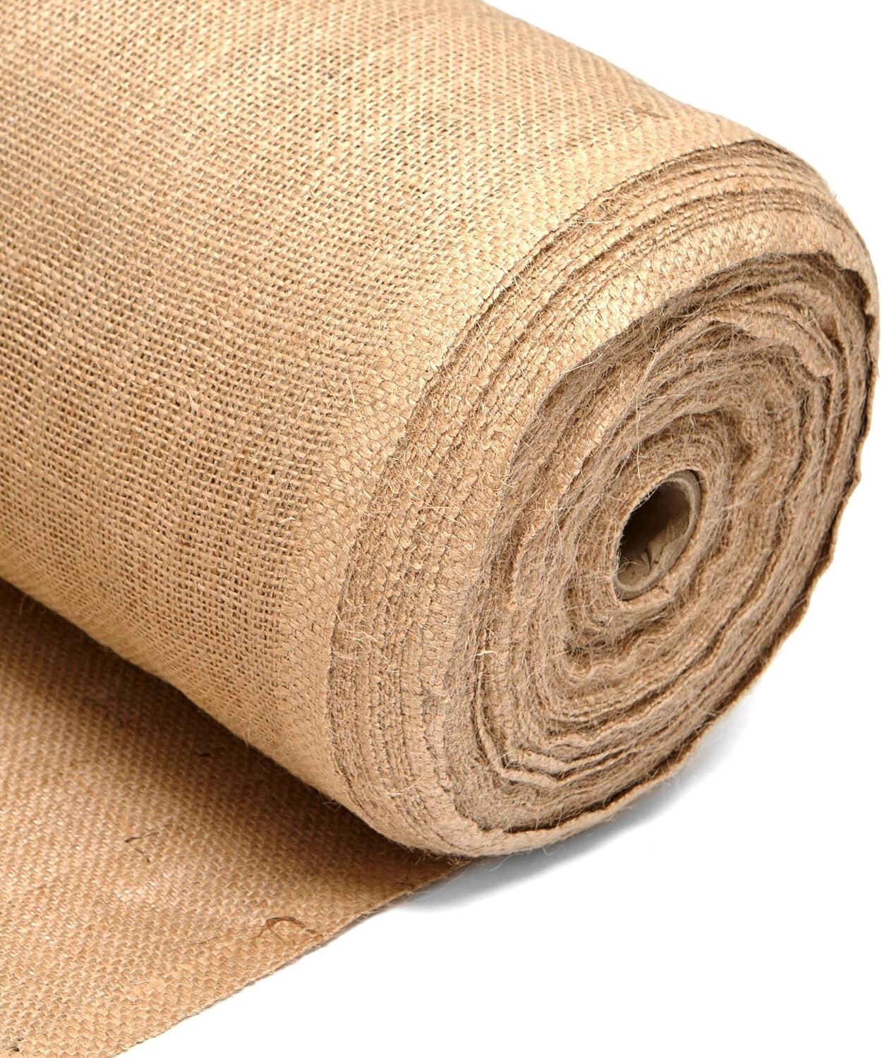 ELENA LINENS 60" Wide Burlap Fabric - 100% Natural Jute By The Yard (USA)