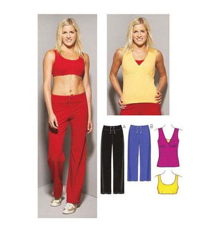 OUT OF PRINT - Pattern - Kwik Sew - Sports Bra Top, Sleeveless Top &  Trouser Pants - sizes XS-S-M-L-XL, (K3660), each