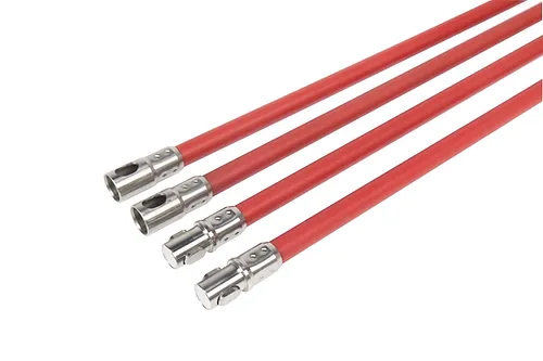 A SnapLok 15mm x 1m Solid Nylon Rod with Chrome Steel Fittings used for chimney sweeping.