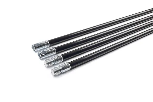 SnapLok 18mm x 1m Solid Nylon Rod with Stainless Steel Fittings suitable for chimney sweeping.