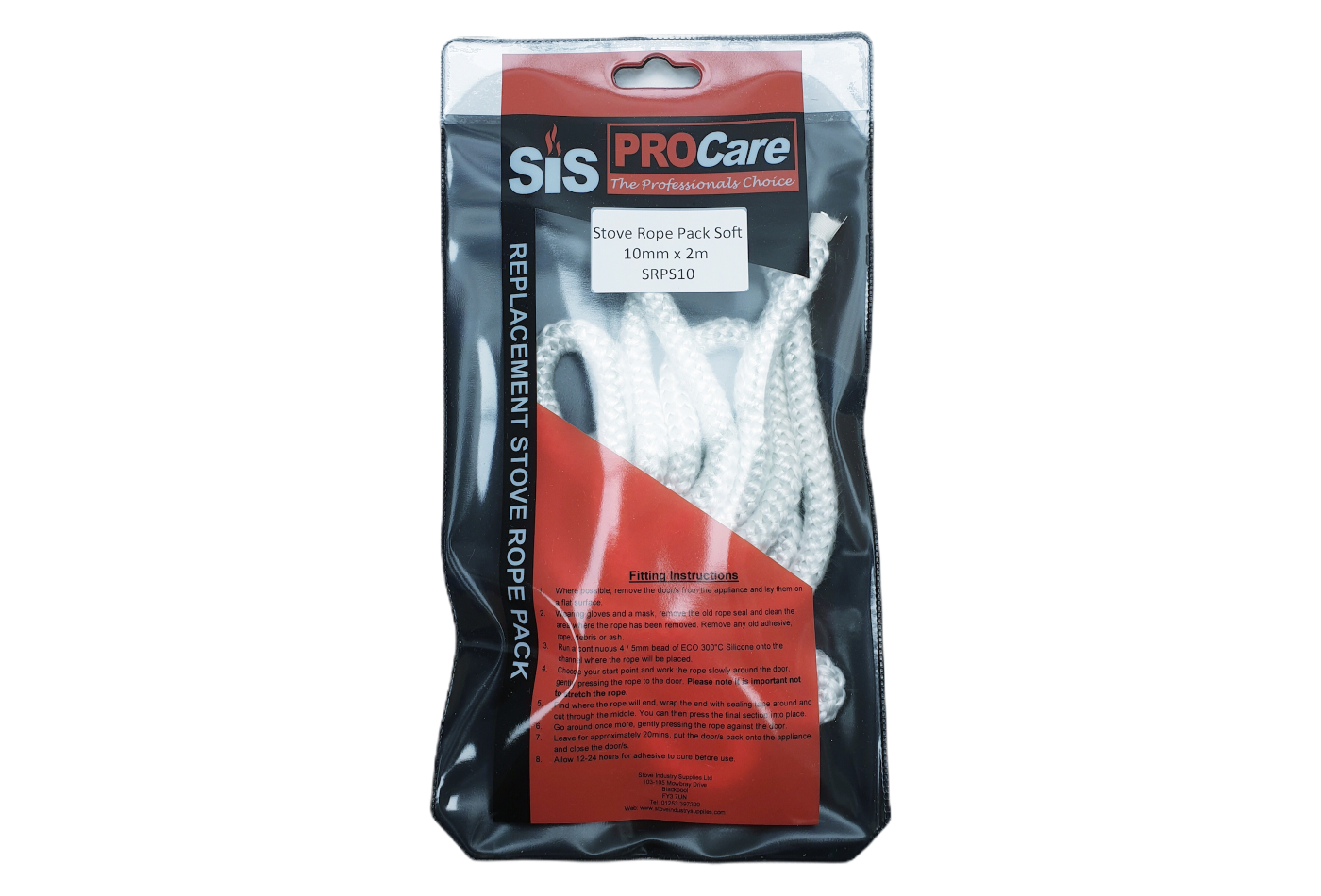 SiS Procare White 10 milimetre x 2 metre Soft Stove Rope Pack - product code SRPS10
