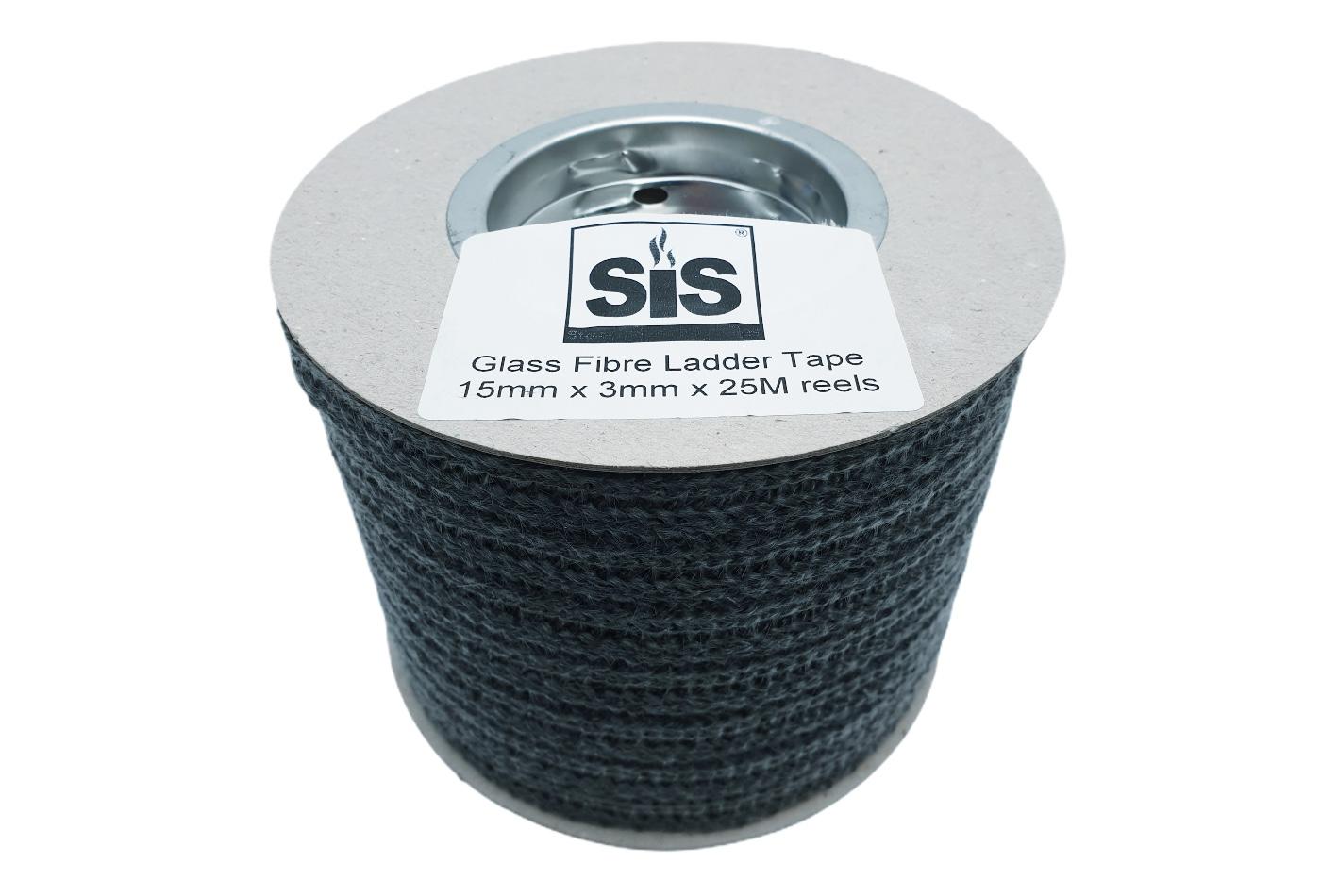 A 25 metre reel of 25mm x 3mm Self-Adhesive Backed Flat Rope Tape