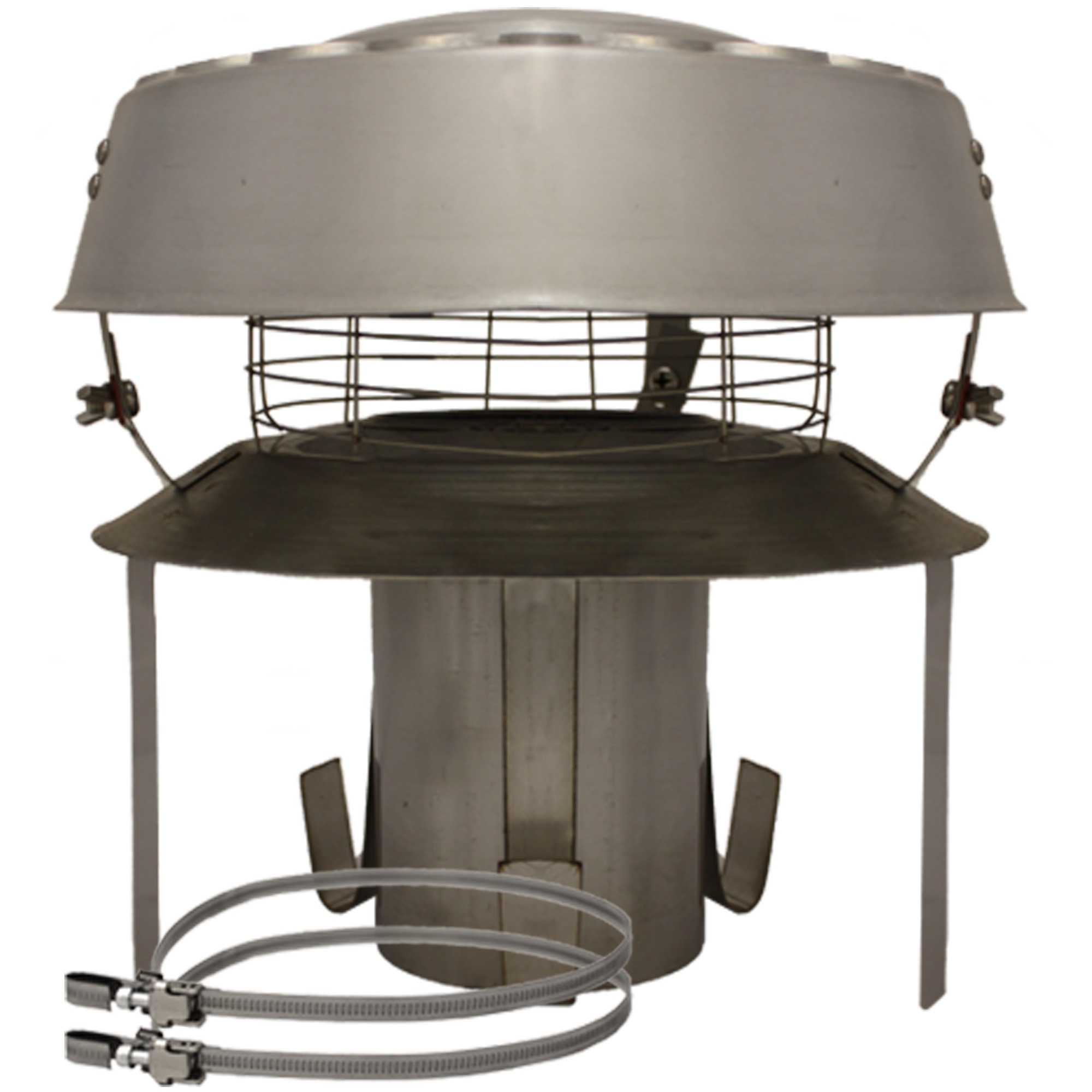 Anti Down Draught Pot Hanging Cowl Stainless 125mm Flue Systems