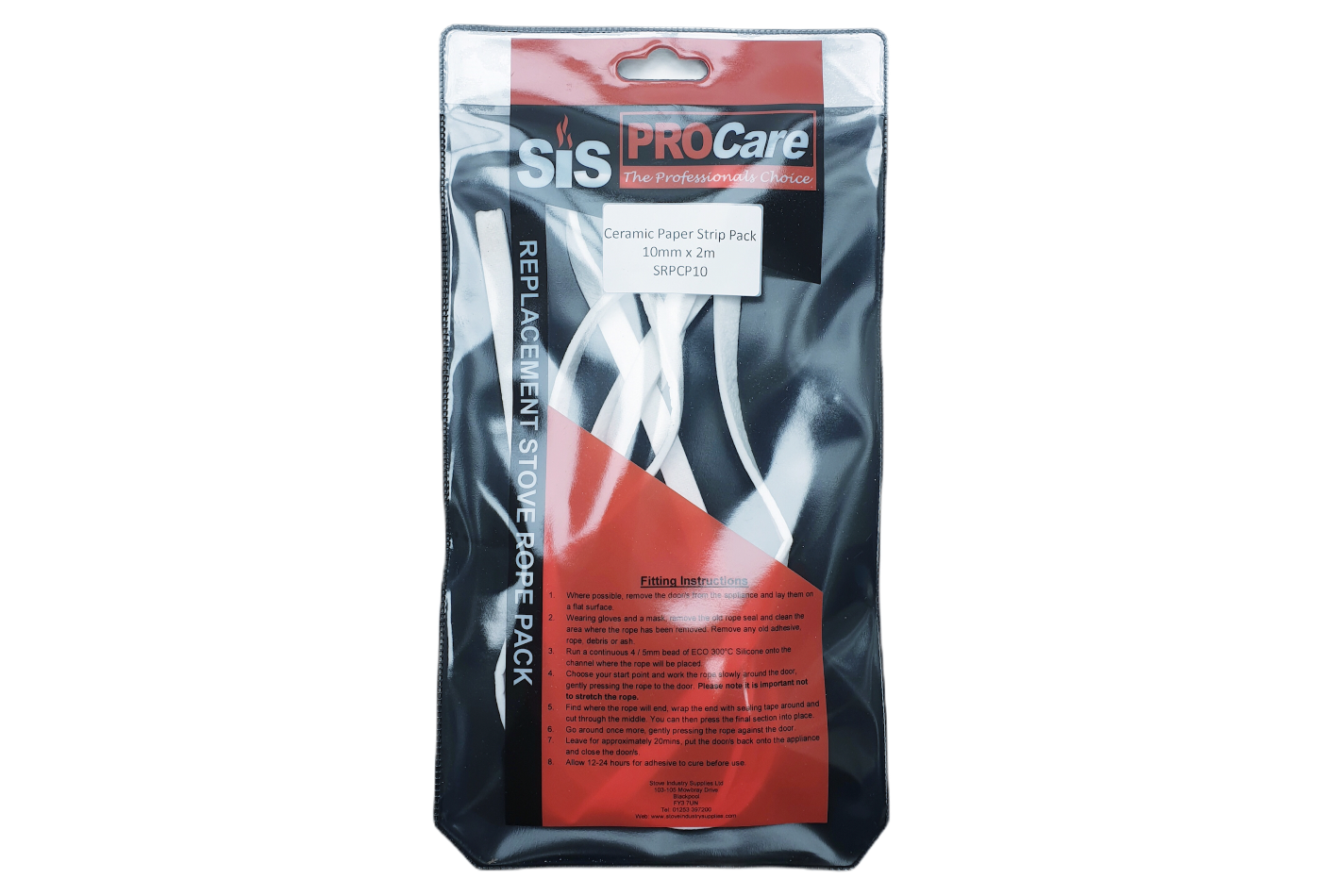 SiS Procare White 10 milimetre x 2 metre Ceramic Paper Strip Pack - product code SRPCP10