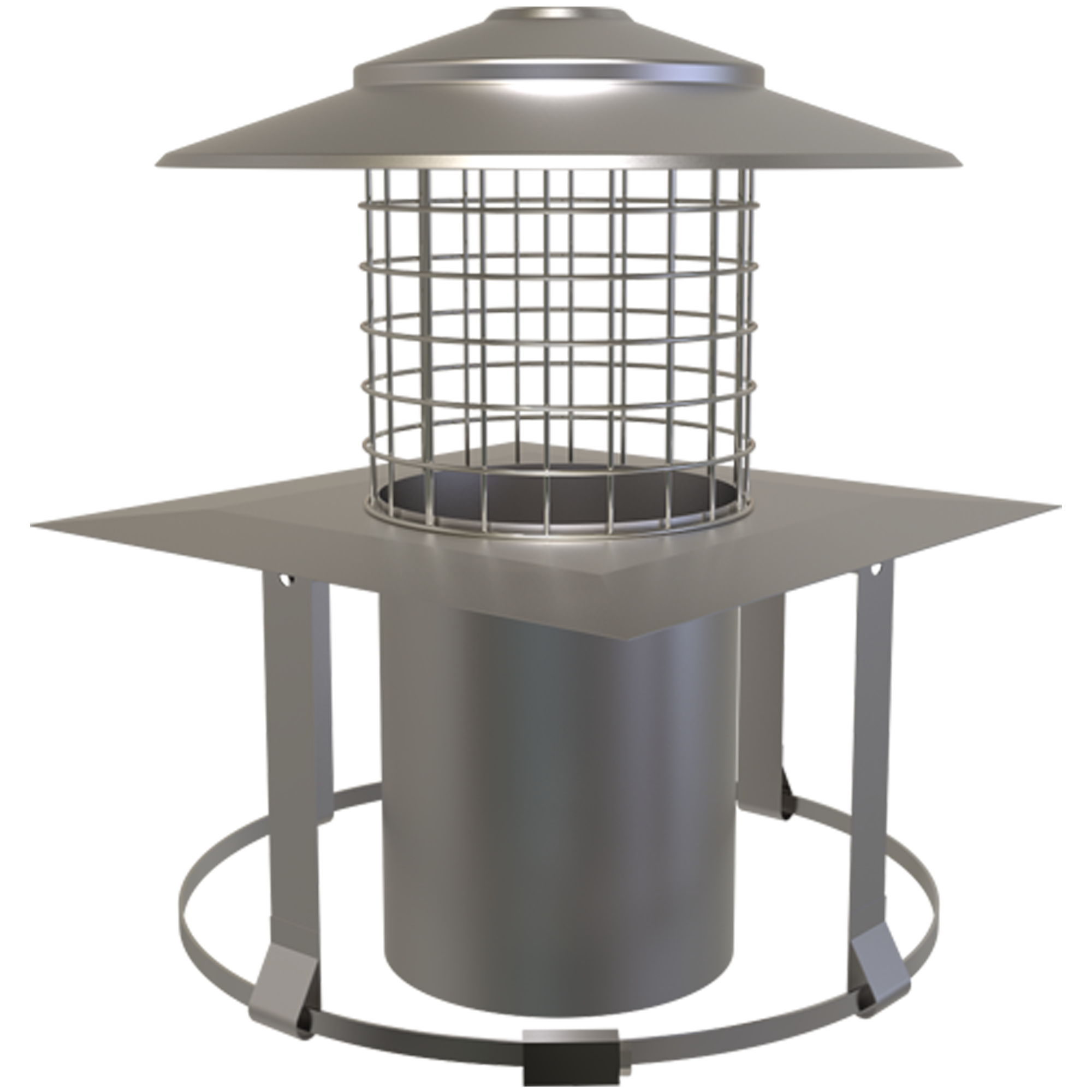 Square Pot Hanging Cowl Cowl Stainless Steel 150mm Flue Systems