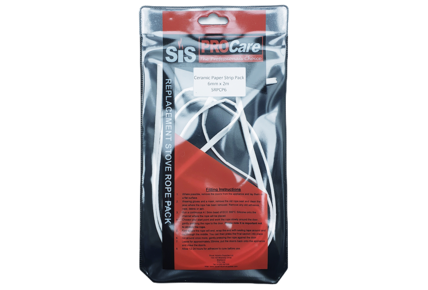 SiS Procare White 6 milimetre x 2 metre Ceramic Paper Strip Pack - product code SRPCP6