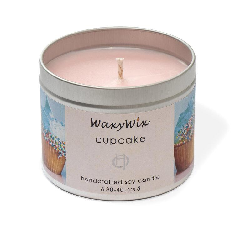 Cupcake Handcrafted Soy Candle Tin, handmade by WaxyWix