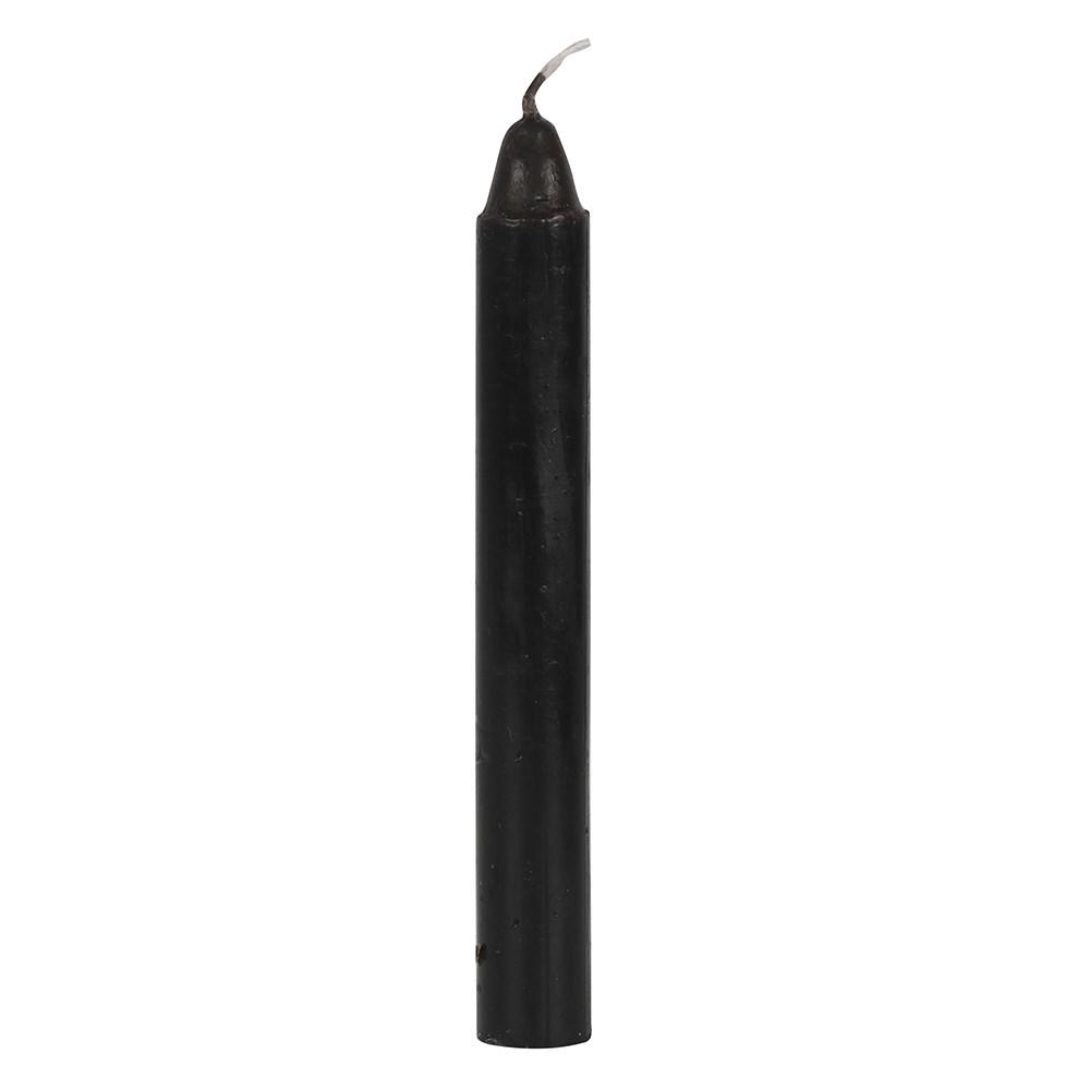 A single black 'protection' spell  candle for use with rituals to attract protection.