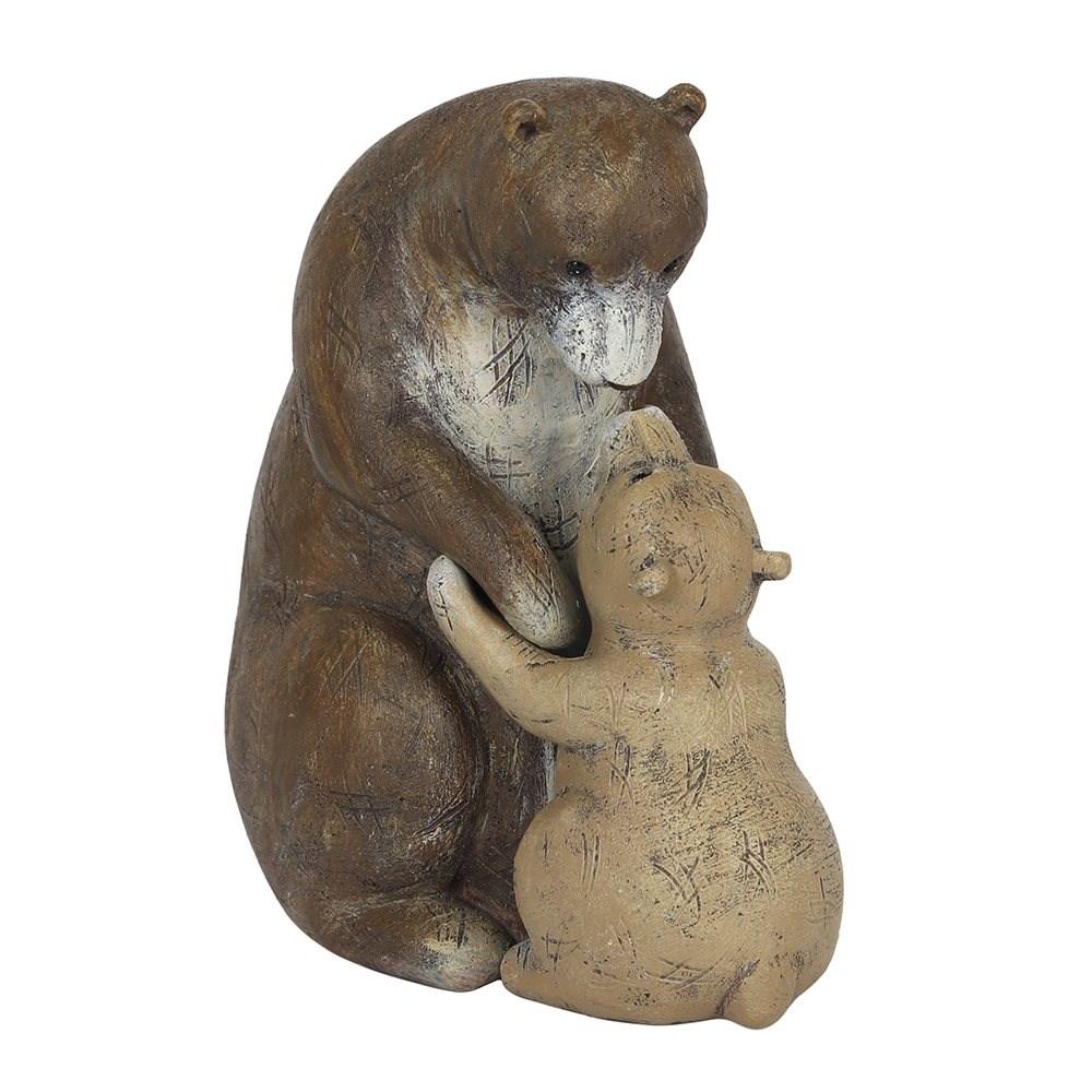 I Love You Beary Much Mum and Baby Bear resin ornament, perfect gift for mothers day, side view.