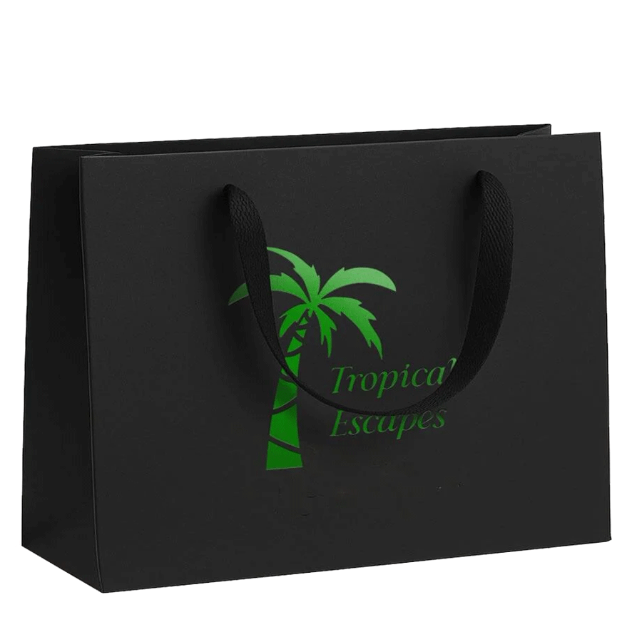 black branded gift bag