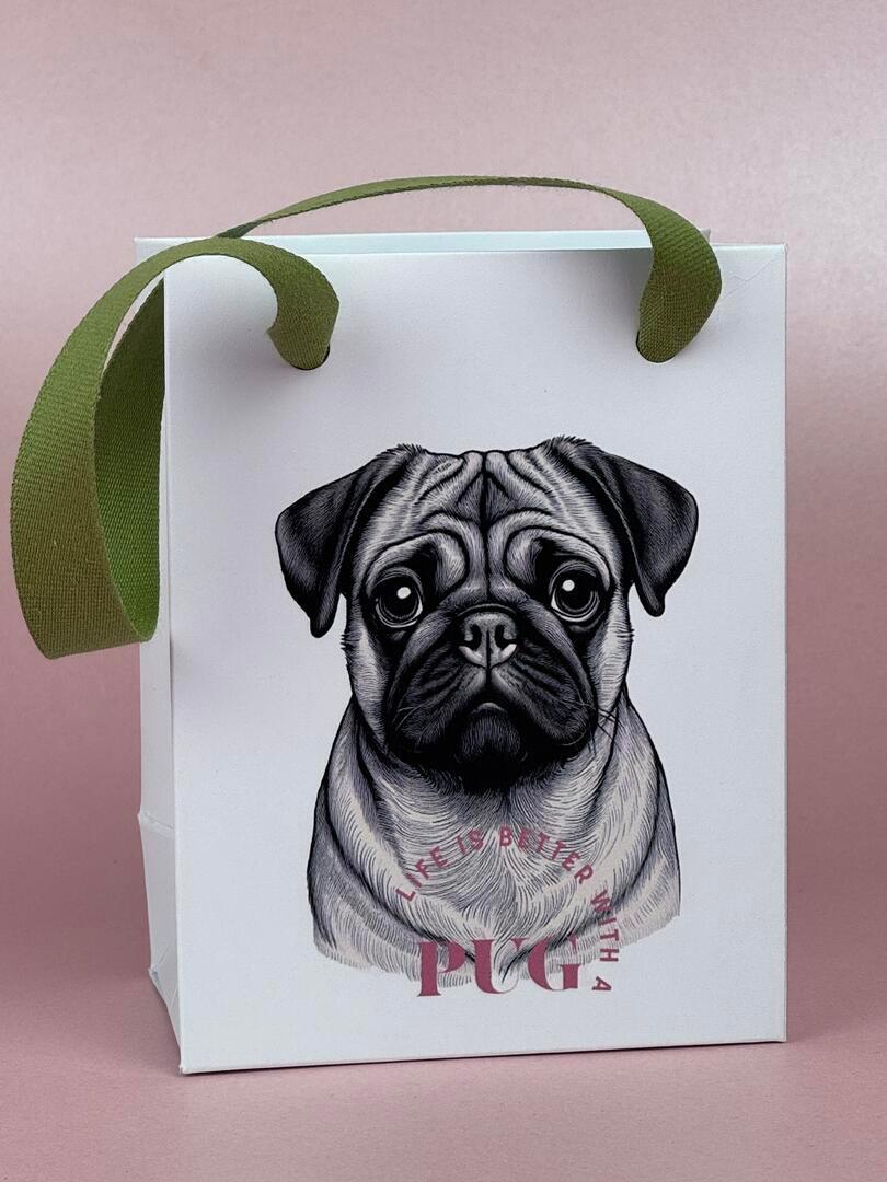 pug dog gift bag
