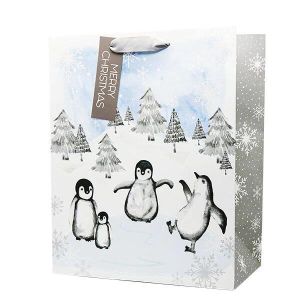 penguin xmas gift bag