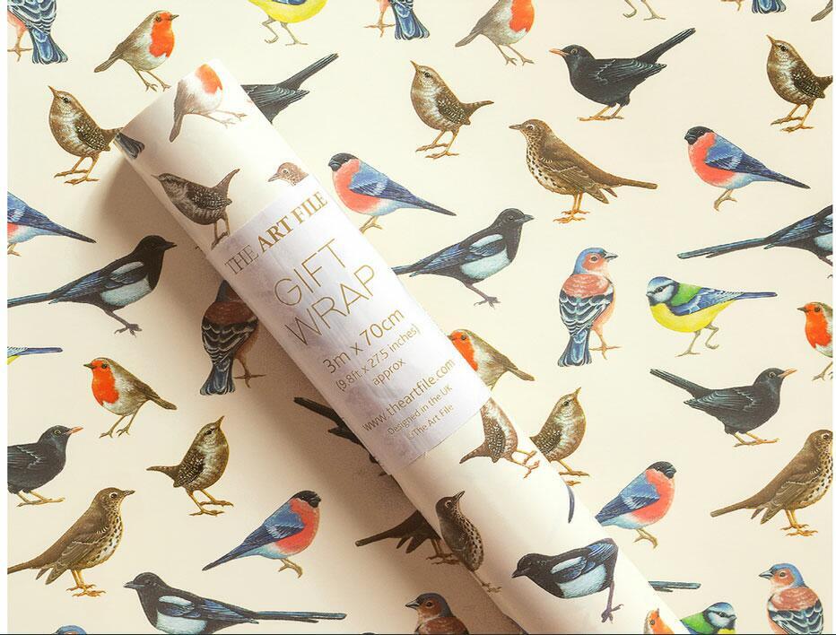 birds gift wrap