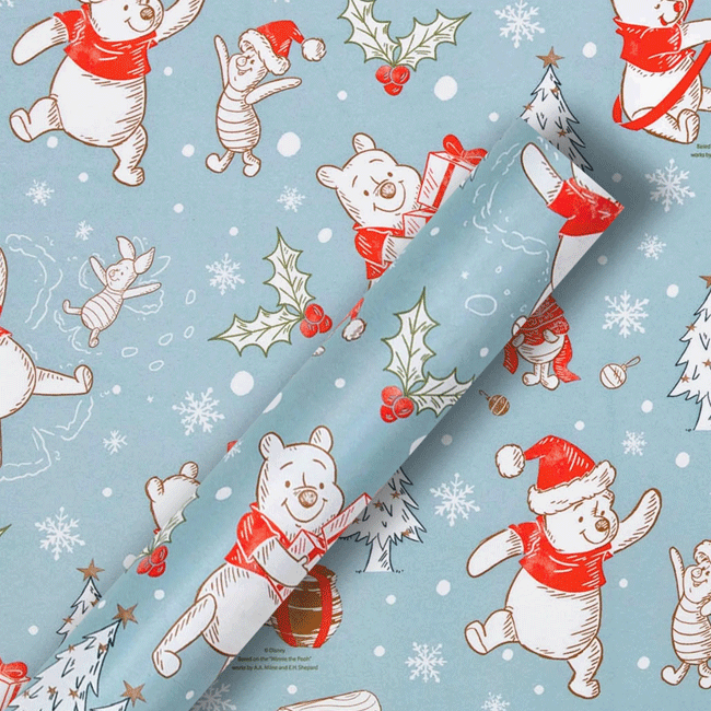 Winnie the Pooh Wrapping Paper, Merry Christmas sold by Carlos
