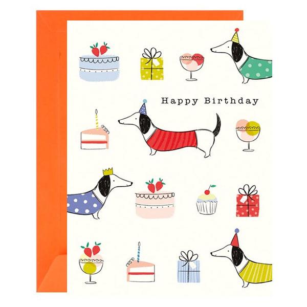 sausage dog birthday card