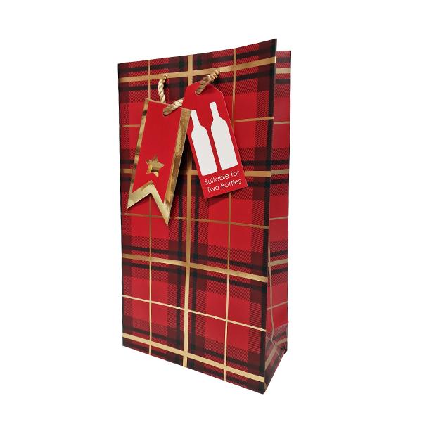 Double wine best sale bottle gift bags