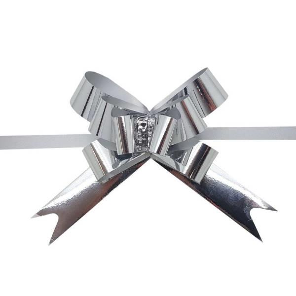 silver metallic pull bow