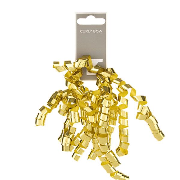 gold curly stick on bow