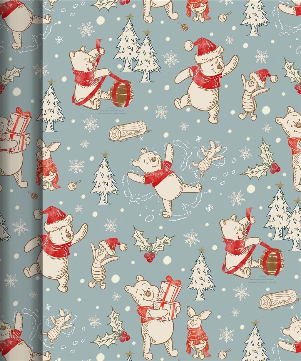 3 Winnie The Pooh Christmas Gift Wrapping Paper Rolls 4m