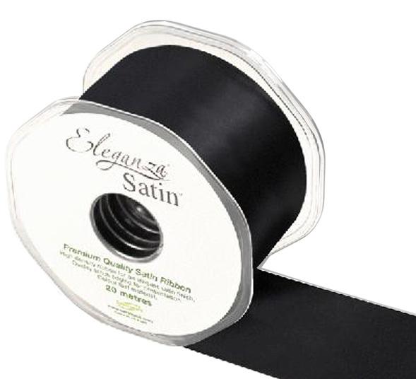 black 50mm satin ribbon