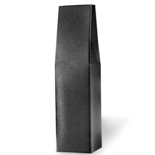 black leather wine bottle box
