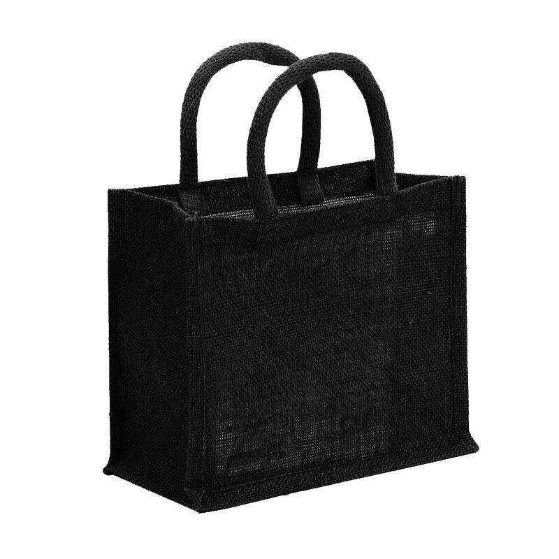 small black jute bag