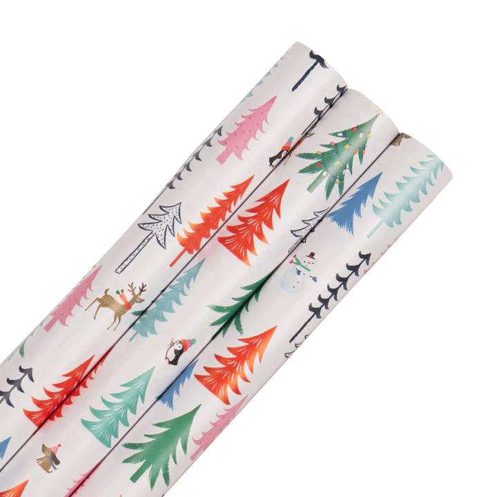 9 Metres of Premium Gift Wrapping Paper. Christmas Trees and Reindeer ...