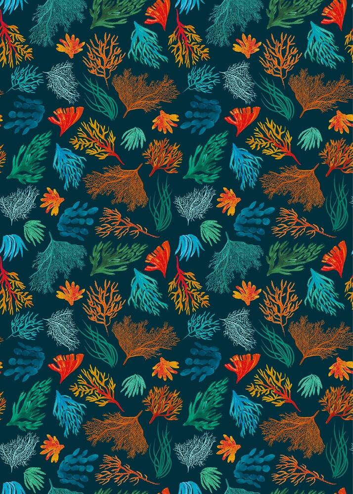 coral sea gift wrap
