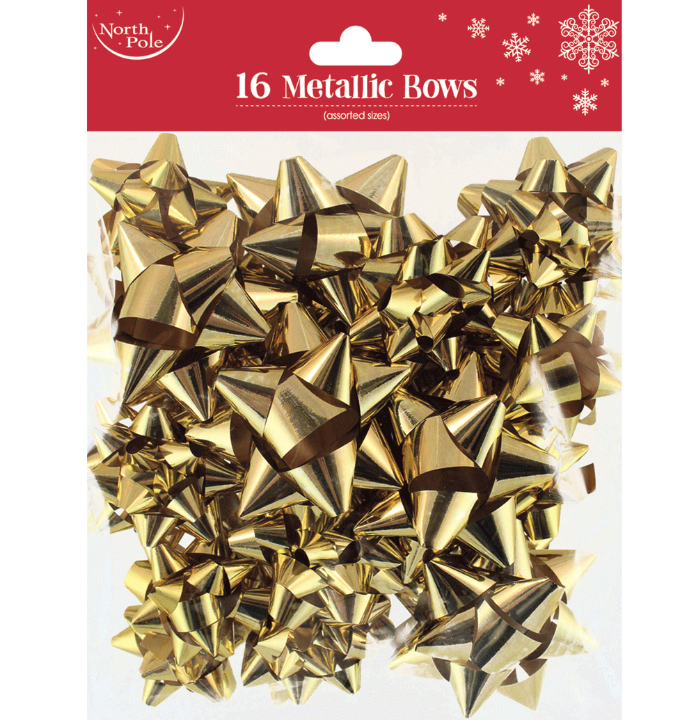 gold metallic bows