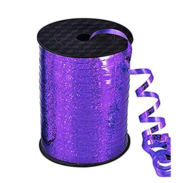 purple curling ribbon metallic