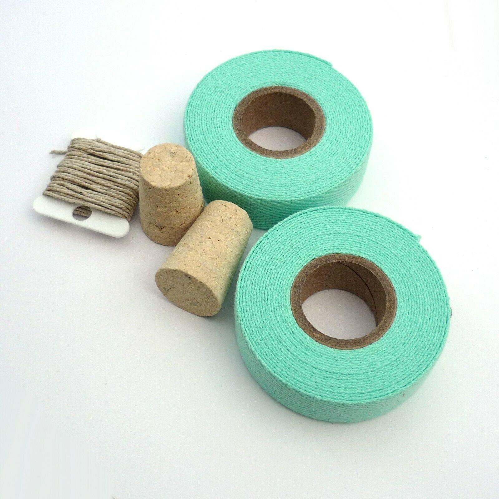 13 Colours Cork Plugs Trim Newbaum's Luxury Milled Cotton Handlebar Tape Kit 