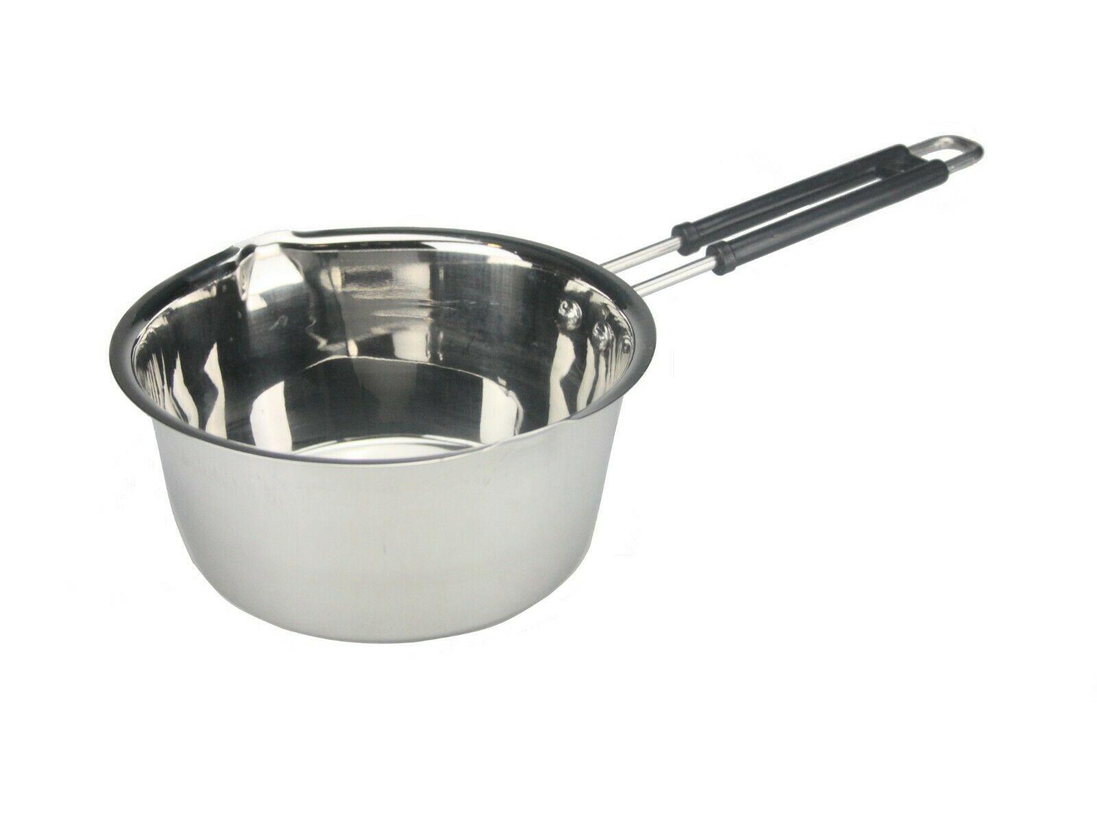 Induction Milk Pan Stainless Steel With 2 Double Pouring Lips Soft Handle Sauce 