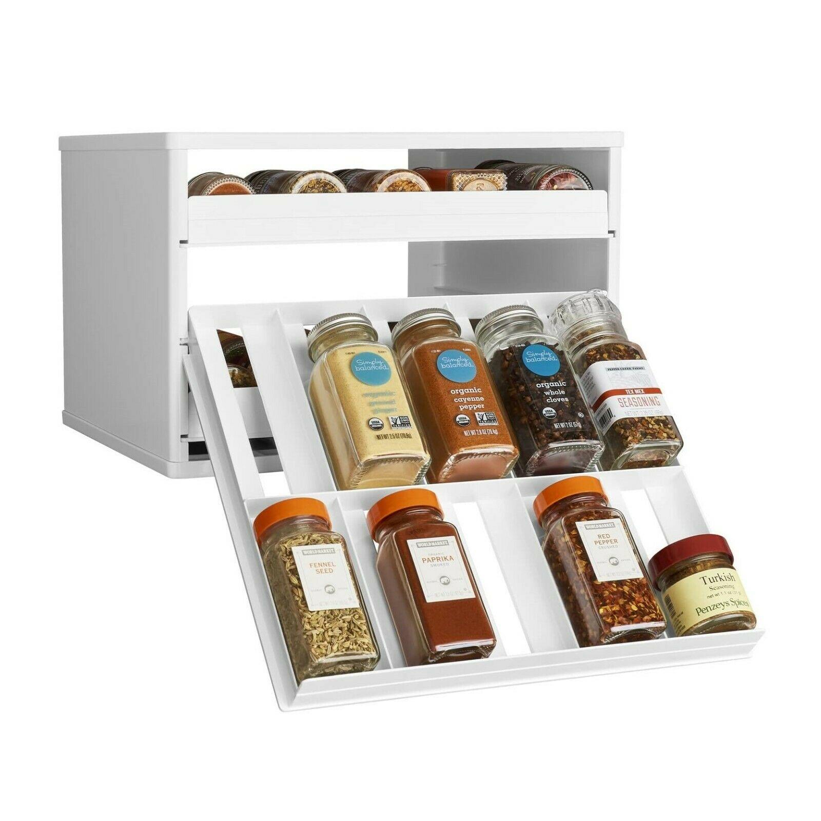 Stack Spice Rack 3 Tier Spice Jar Rack Holder Free Standing Kitchen Storage Organiser ...