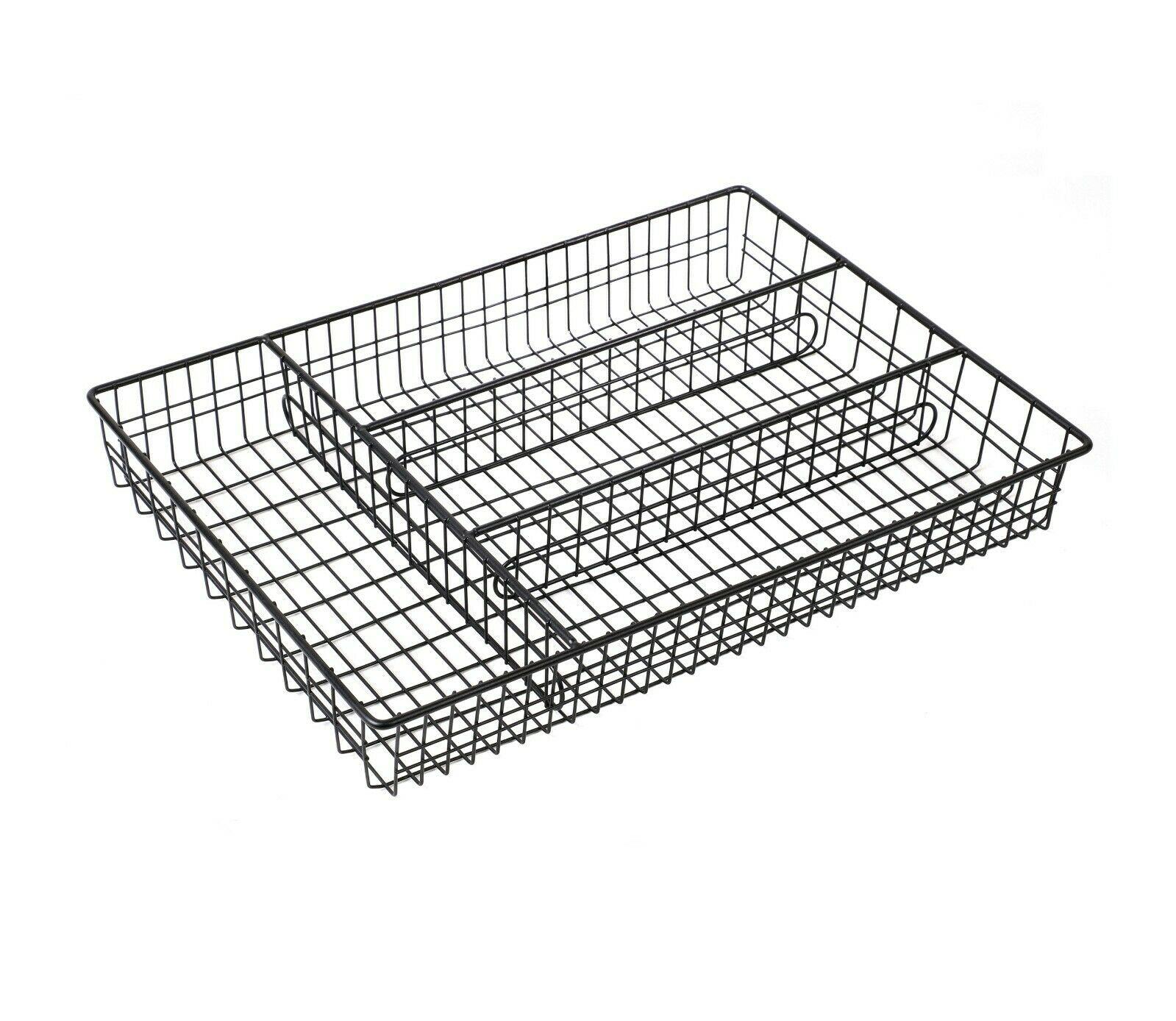Kitchen Cutlery Tray Metal Wire Organiser Holder Drawer Insert Tidy Storage Cady