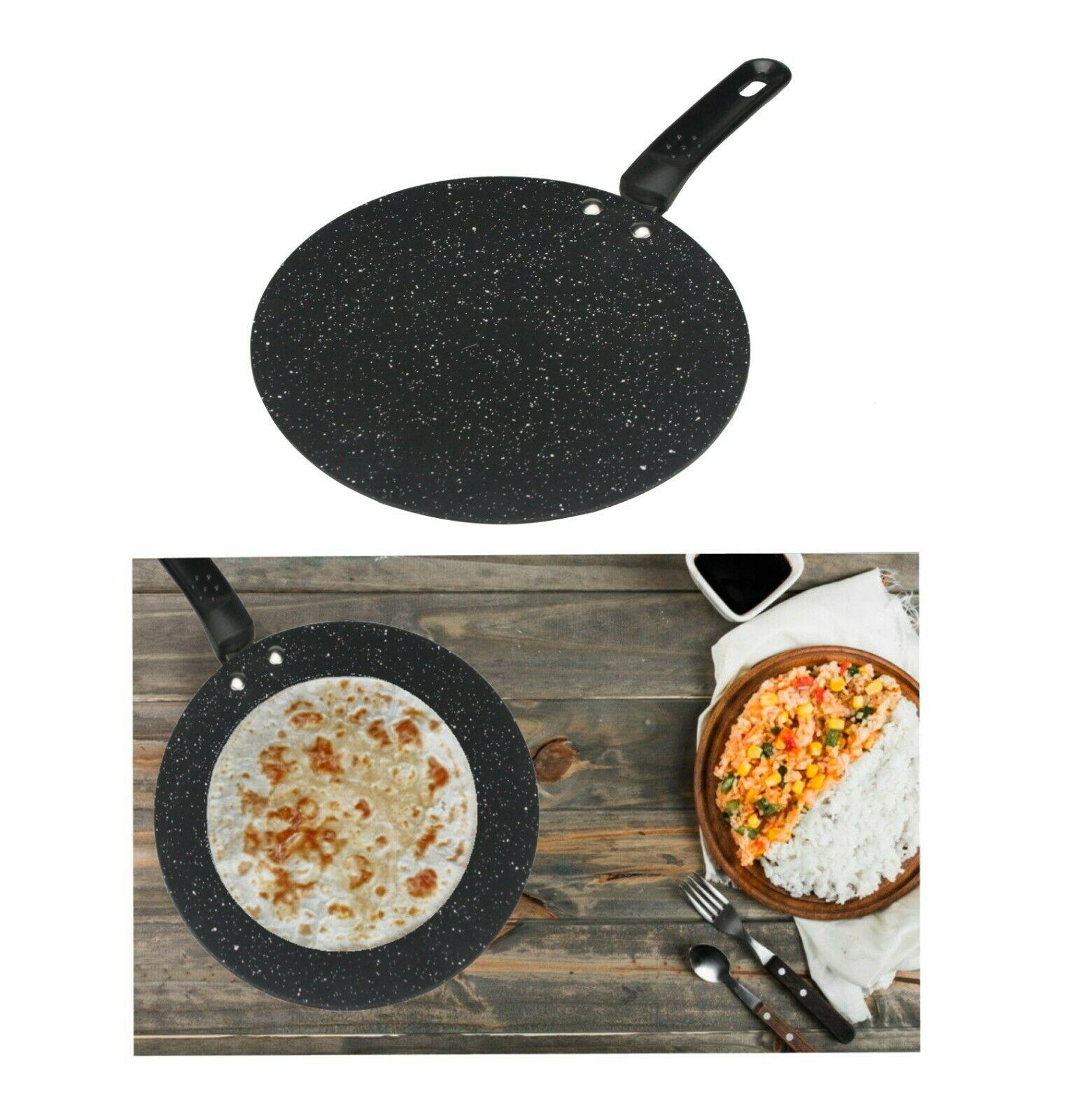 Iron Tawa Tava Crepe Pancake Pan Chapati Roti Concave Wooden Handle Heavy  Duty