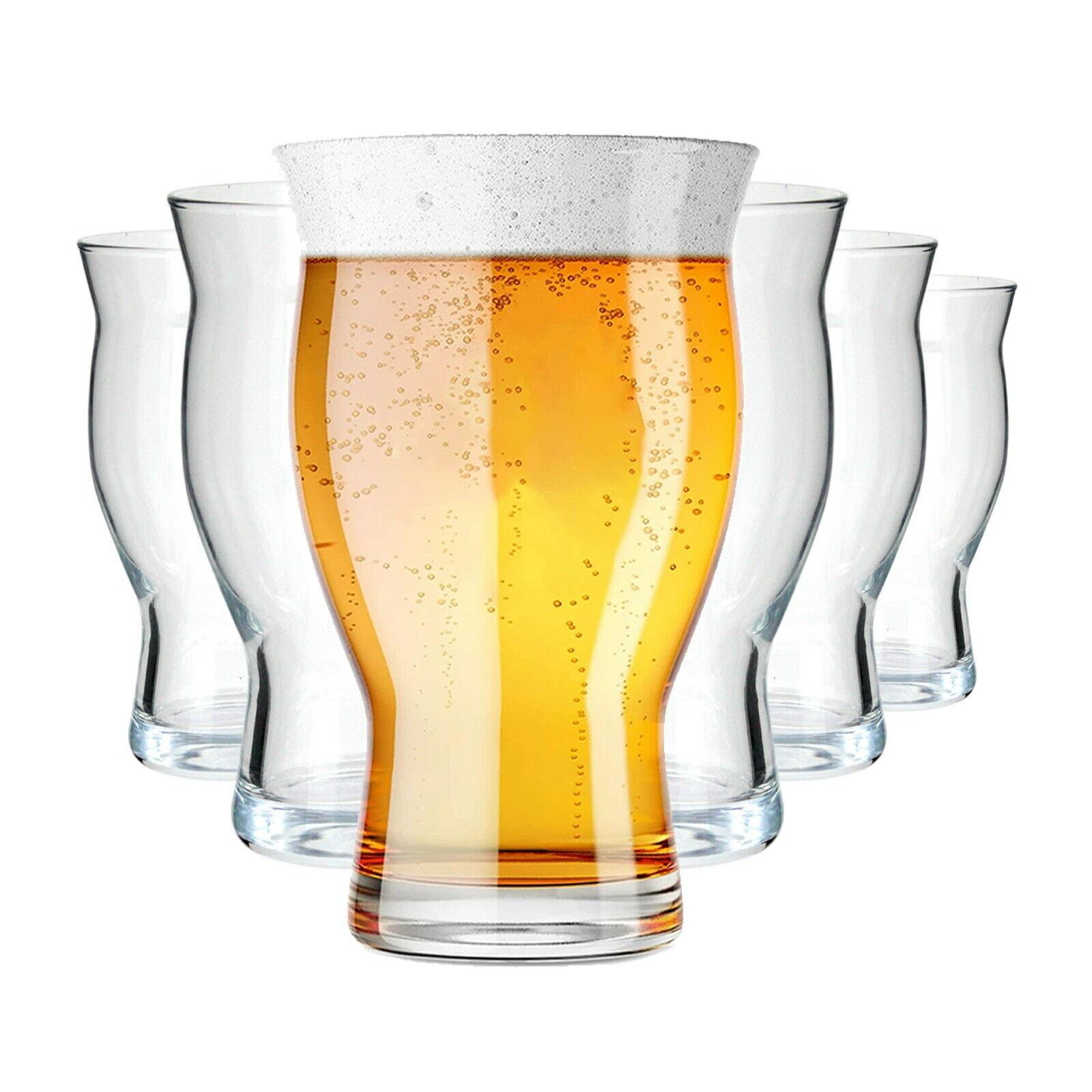 Beer Glasses Set of 6 Ale Craft Stout Beer Tulip Style Tumblers Coke Glass 500ml