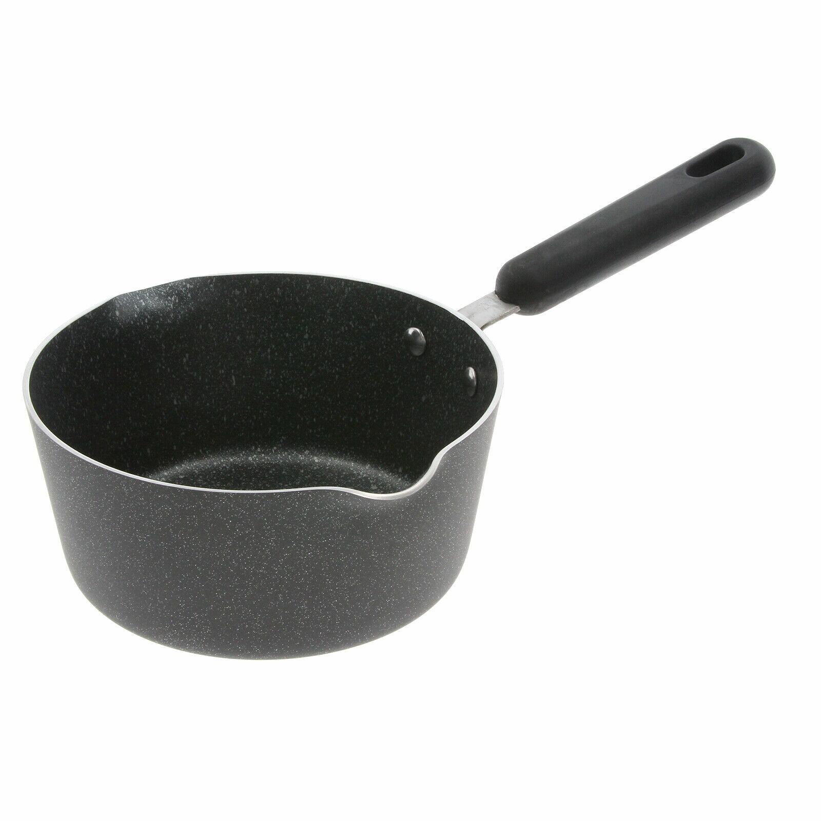 Shop_381 Non-Stick Aluminum Milk Pan / Saucepan - Black, Induction Compatible, Easy Clean, 18cm Or 20cm