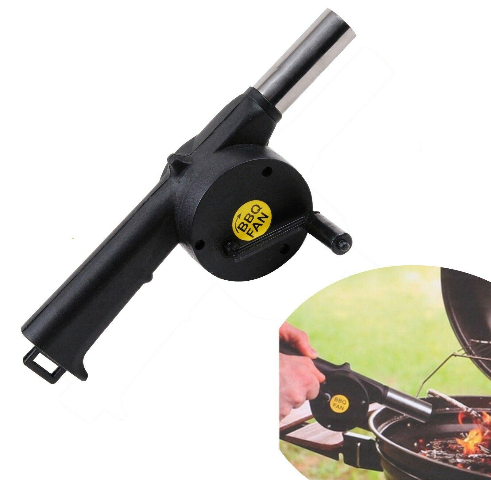 Details about   BBQ Manual Hand Crank Barbecue Charcoal Grill Fire Starter Fan Air Blower tools 