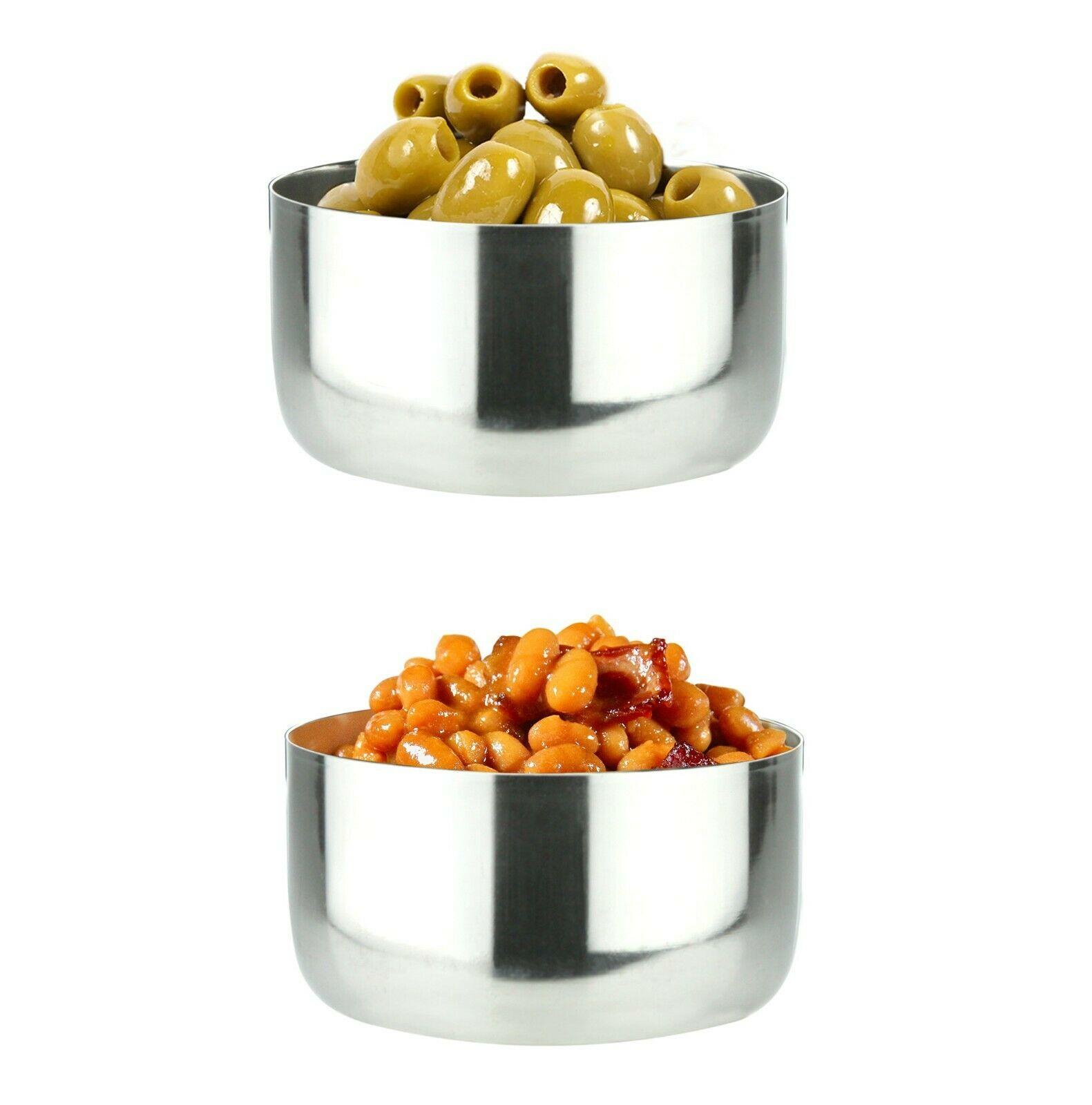 6x Sauce Ramekins Stainless Steel Chutney Relish Pickle Condiment ...
