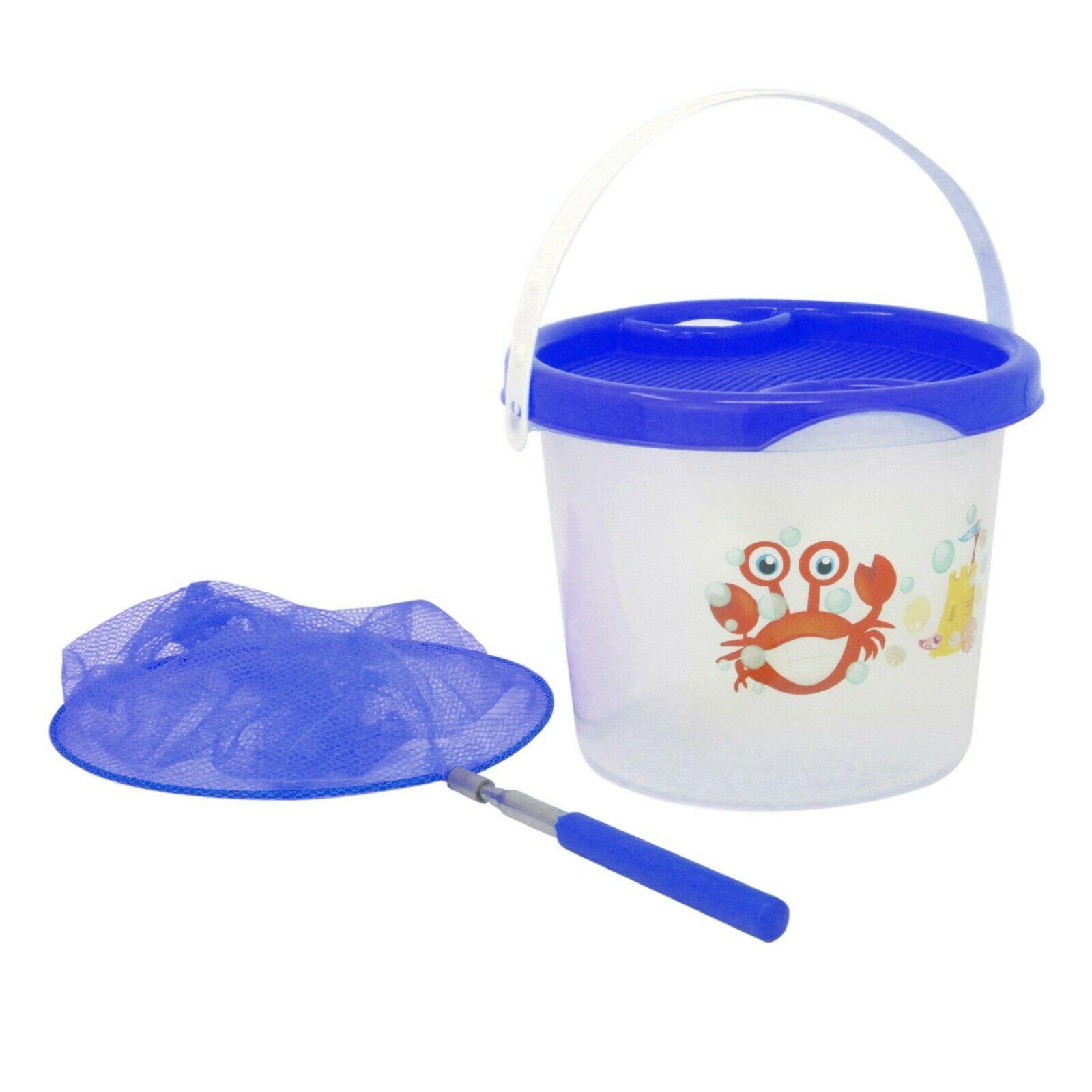 Childrens Kids Extendable Net Telescopic With Bucket Sea Fishing Butterfly  Cat