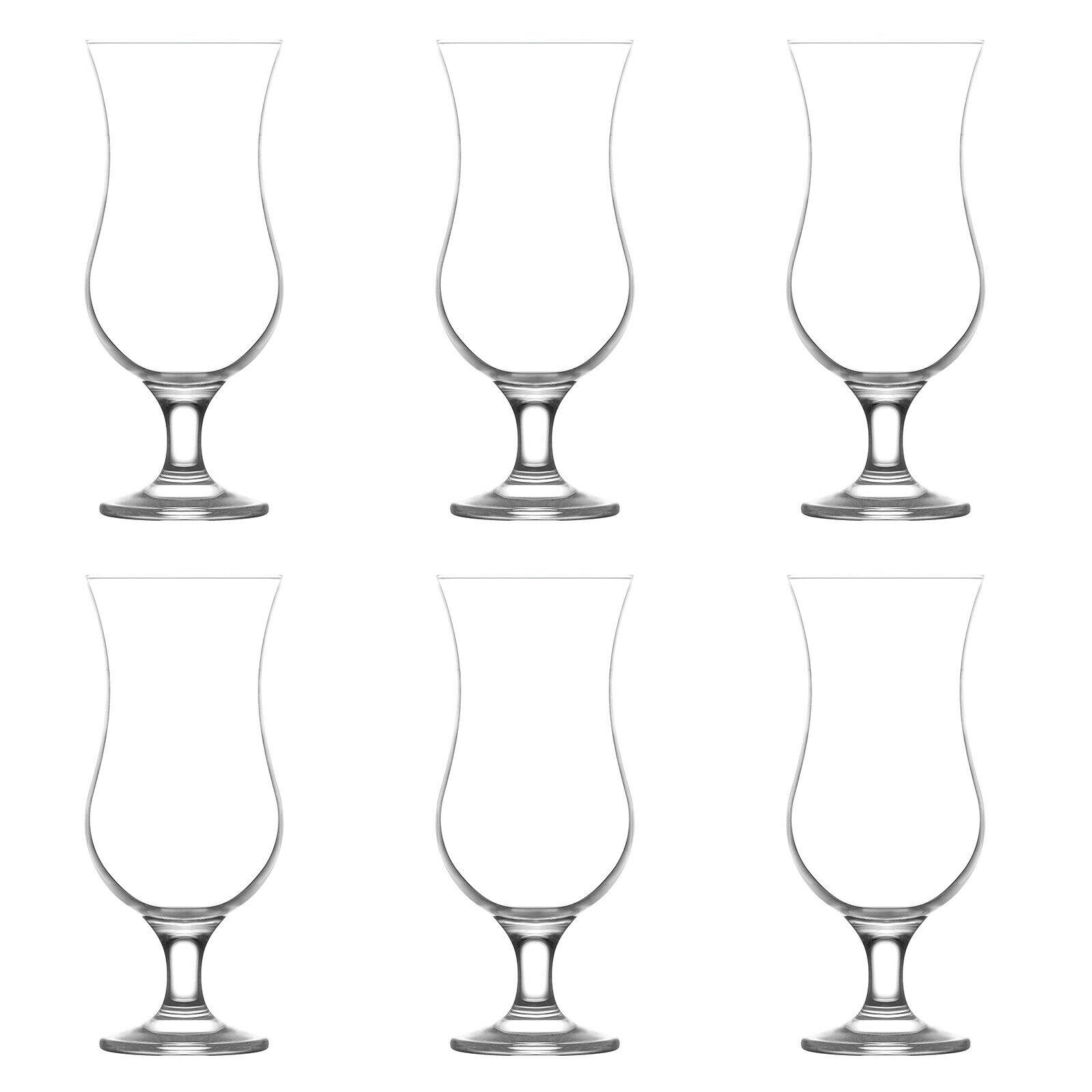 Large Cocktail Drinking Glasses. Pina Colada Glass. (Set of 6) Clear 420 ml  New