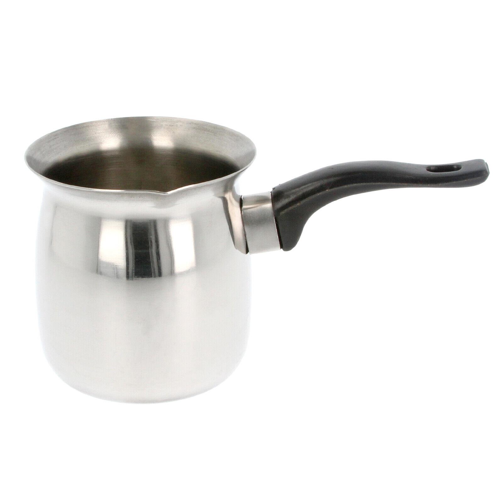 350ml Milk Warmer Pot, Coffee Pot, Stainless Steel Stovetop Melting, Silver