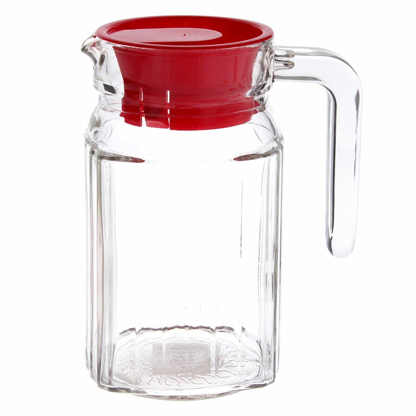 Glass Fridge Jug Pitcher Water Juice Orange Milk Kitchen Home Non Drip  Spout