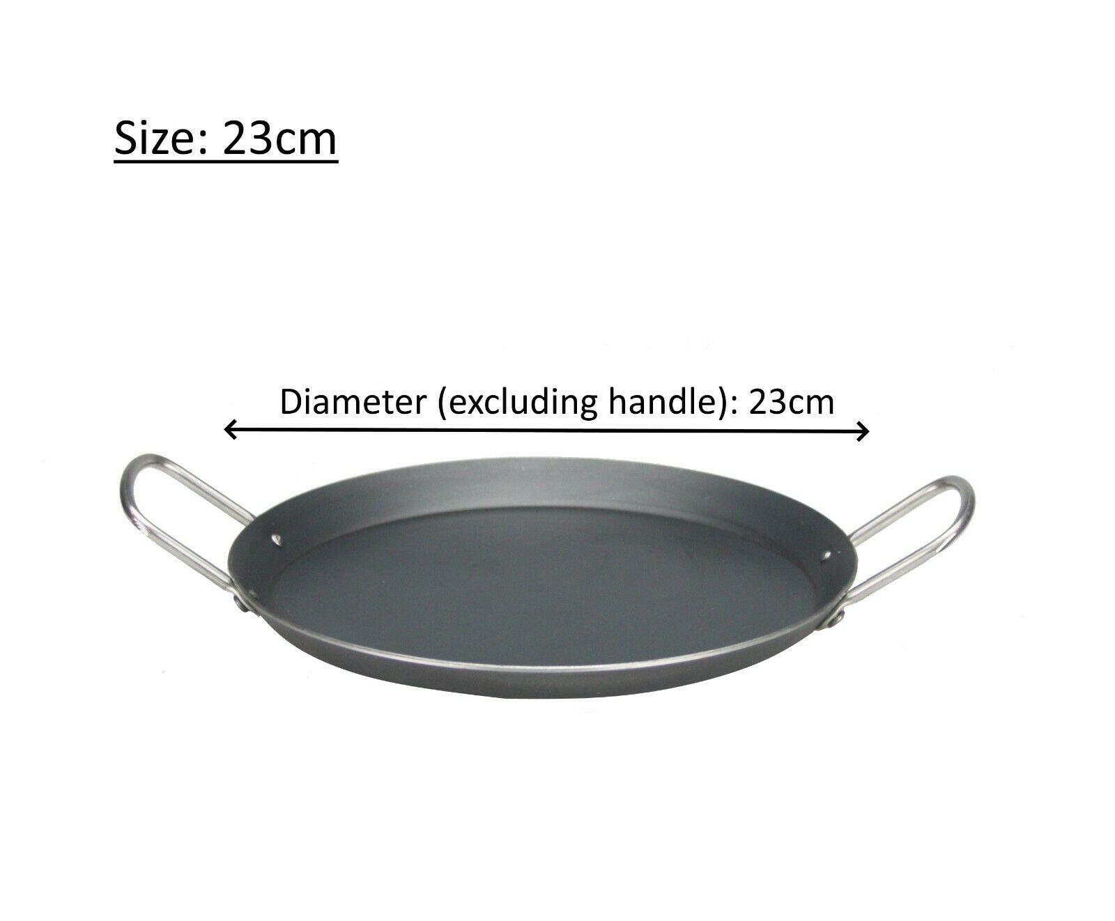 Non Stick Mega Tawa Pan Concave Flat Roti/Chapati Crepe Plate Dual Handle Black 