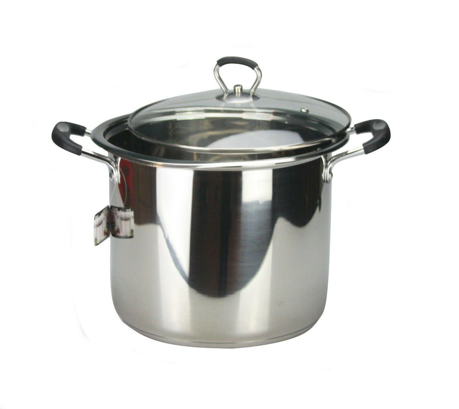 Large Deep Stainless Steel Stock Pot Induction Casserole Cooking Stockpot Cateri 