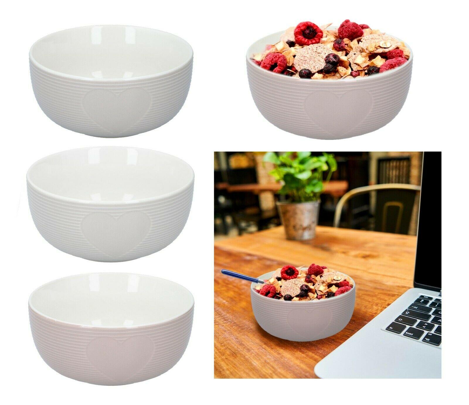 Cereal Bowls 4-Piece Round Breakfast Cereal Oatmeal Bowls Woven Pattern  Colours