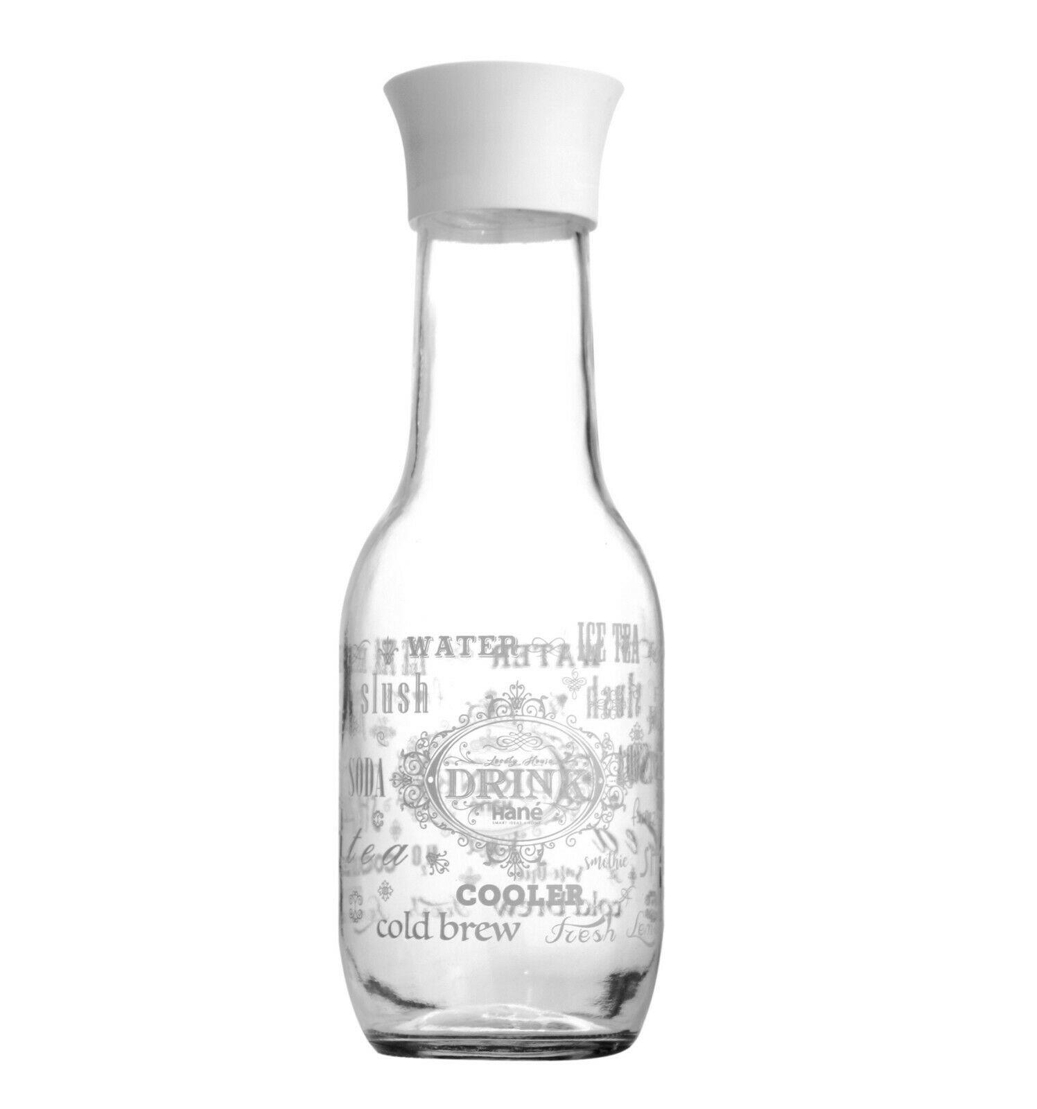 Glass Carafe Bottle 1 Litre Water Milk Juice Beverage Preserve Fridge