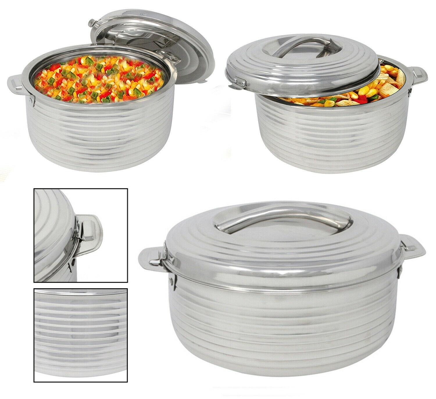 Stainless Steel Hot Pot Insulated Food Warmer Hammered Roti Rice Tortilla