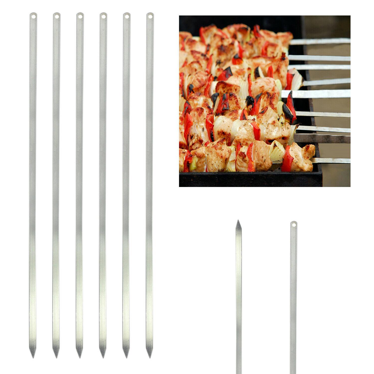 Shish Kabob Steel Kabob Sticks 6PC BBQ Barbecue Skewers Long